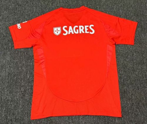 with Sponor Logo Fan Version 2024-2025 Benfica Home Soccer Jersey Football Shirt