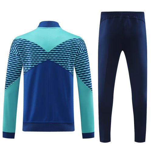 2024 Brazil Blue/Green Soccer Training Jacket and Pants Brasil Football Tracksuit