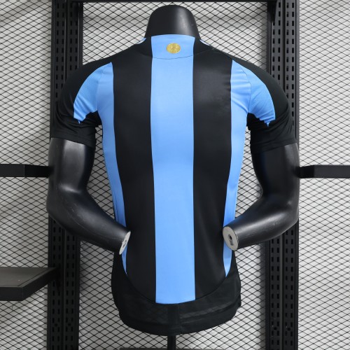 with FIFA World Champions 2022 Patch Player Version Argentina 2024 Black/Blue Soccer Jersey Camisetas de Futbol