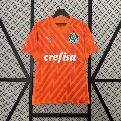 Fan Version 2024-2025 Palmeiras Orange Goalkeeper Soccer Jersey Football Shirt