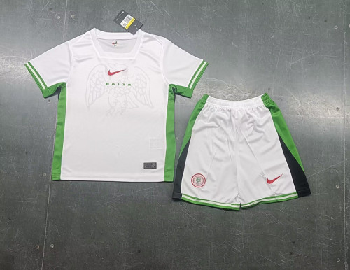 Youth Uniform Kids Kit Nigeria 2024 Home Soccer Jersey Shorts Child Football Set