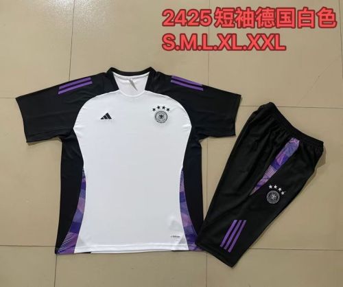 Adult Uniform 2024 Germany White Soccer Training Jersey and 3/4 Pants Football Kits