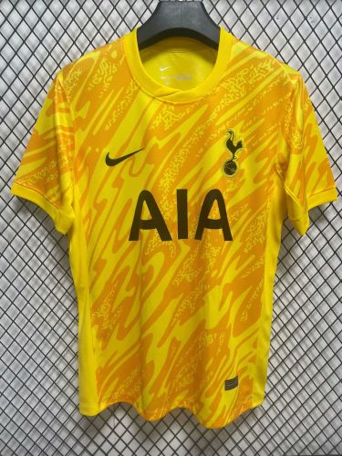 Fan Version 2024-2025 Tottenham Hotspur Yellow Goalkeeper Soccer Jersey Spurs Football Shirt
