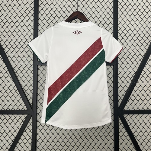 Women Fluminense 2024-2025 White Soccer Jersey Girl Football Shirt