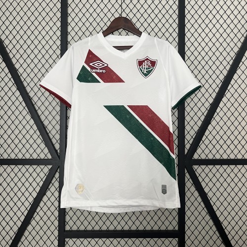 without Sponor Logo Fan Version 2024-2025 Fluminense Away White Soccer Jersey Football Shirt