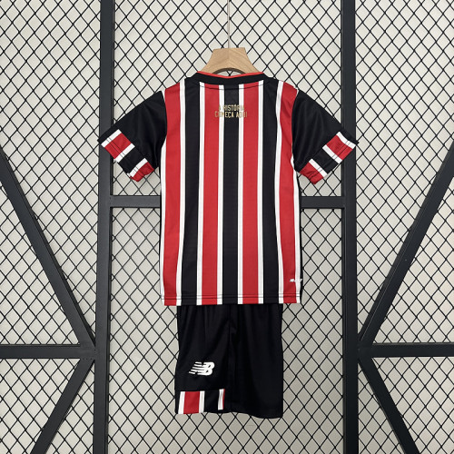 Youth Uniform Kids Kit 2024-2025 Sao Paulo Away Soccer Jersey Shorts Child Football Set