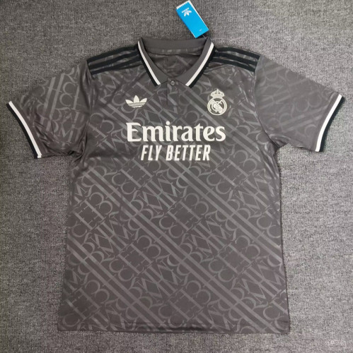 Fan Version 2024-2025 Real Madrid Third Away Black Soccer Jersey Real Football Shirt