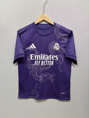 Fan Version Real Madrid Purple Dragon Soccer Jersey Real Football Shirt