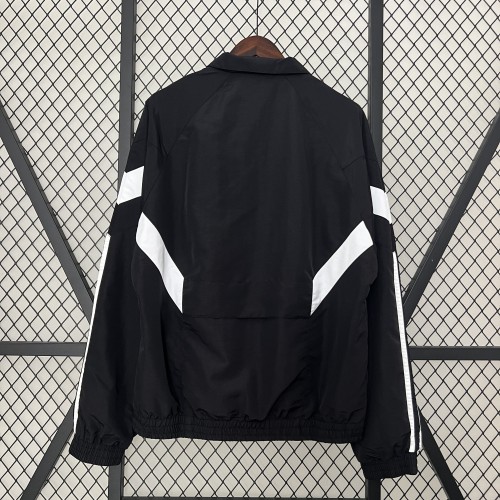 2024 AD Black Soccer Hoodie Football Windbreaker Jacket
