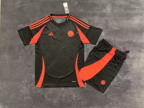 Adult Uniform Colombia 2024 Away Black Soccer Jersey Shorts Camisetas de Futbol