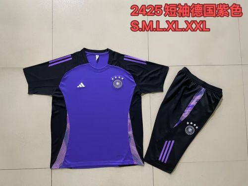 Adult Uniform 2024 Germany Purple Soccer Training Jersey and 3/4 Pants Football Kits