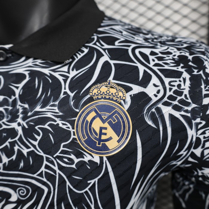 Player Version 2024 Real Madrid Black/Yellow Special Version Soccer Jersey Real Football Shirt
