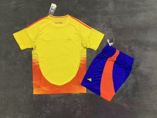 Adult Uniform Colombia 2024 Home Soccer Jersey Shorts Camisetas de Futbol