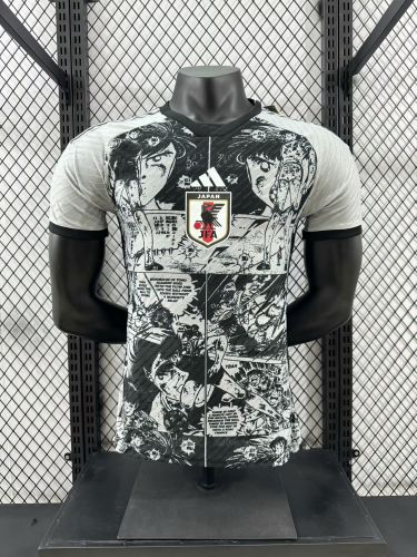 Player Version Japan 2024 Black/White Tsubasa Version Soccer Jersey Football Shirt