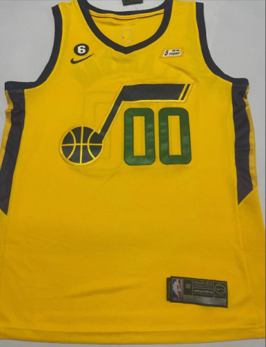 Utah Jazz 00 CLARKSON Yellow NBA Jersey Basketball Shirt