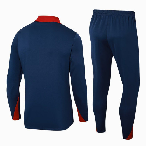 2024 England Dark Blue Soccer Training Sweater and Pants