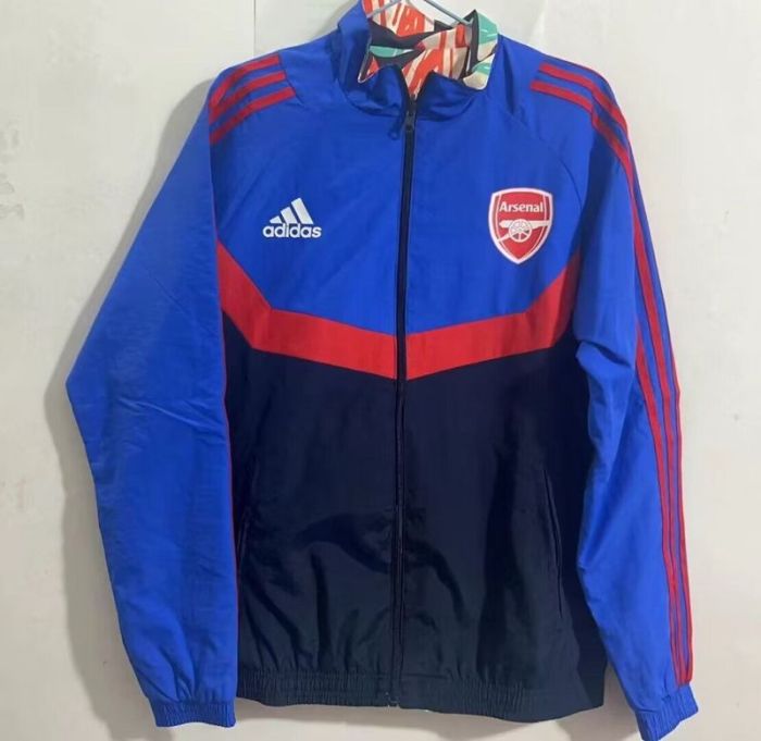 2024 Arsenal Trench Coat Soccer Reversible Windbreaker Jacket