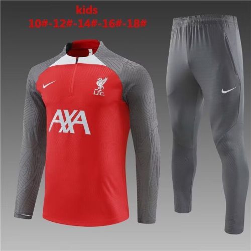 Youth 2024 Liverpool Red/Grey Soccer Training Sweater and Pants