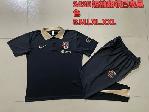 Adult Uniform 2024 Barcelona Black Soccer Polo and Pants