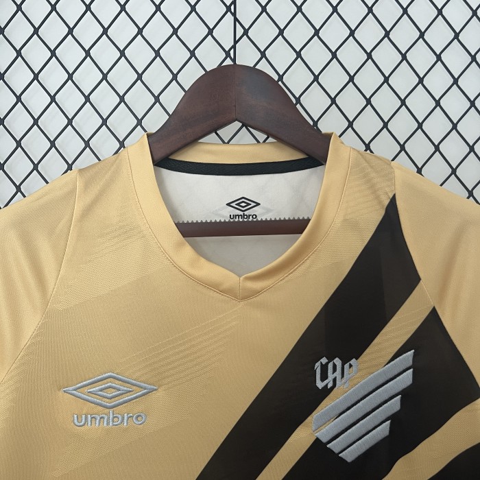 Fan Version 2024-2025 Athletico Paranaense Away Gold Soccer Jersey
