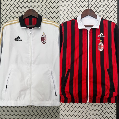 2024 AC Milan Trench Coat Soccer Reversible Windbreaker Jacket