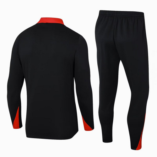 2024 Portugal Black Soccer Training Sweater and Pants