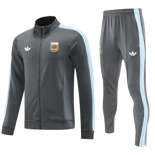 2024 Argentina Grey Soccer Training Jacket and Pants Football Tracksuit