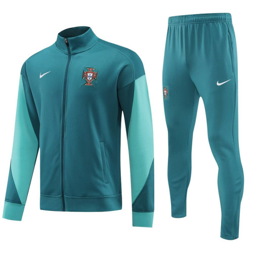 2024 Portugal Dark Green Soccer Training Jacket Football Jacket and Pants