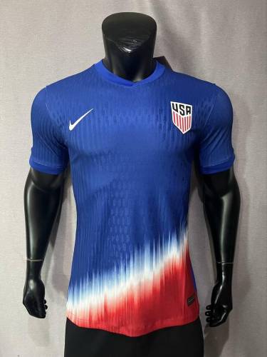 Player Version 2024 USA Away Blue Soccer Jersey United States Football Shirt