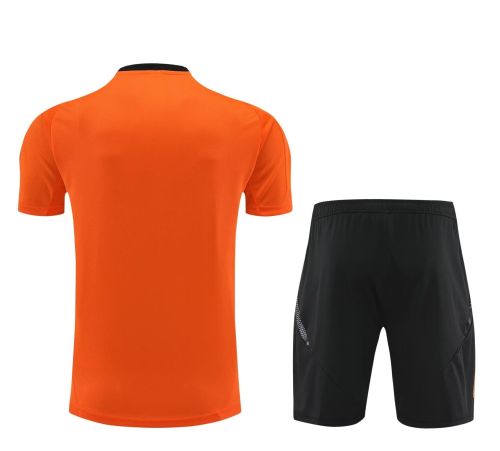 Adult Uniform 2024 Colombia Orange/Black Soccer Training Jersey and Shorts Football Kits