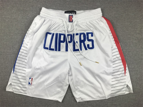 with Pocket Los Angeles Clippers NBA Shorts White Basketball Shorts