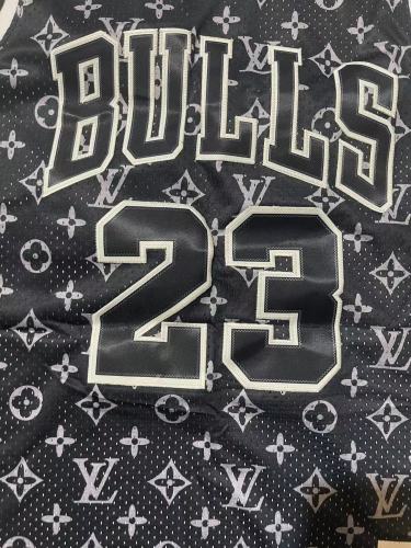 Mitchell&ness 1997-98 Chicago Bulls 23 JORDAN Basketball Shirt Black Patttern NBA Jersey