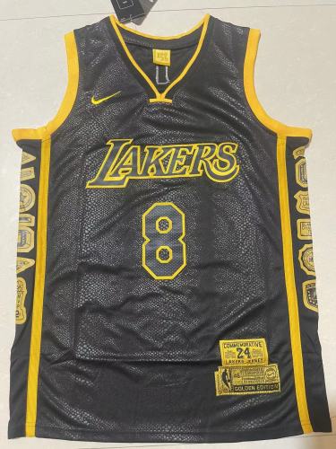 Snake Pattern Los Angeles Lakers 8 BRYANT 24 Black NBA Jersey Basketball Shirt