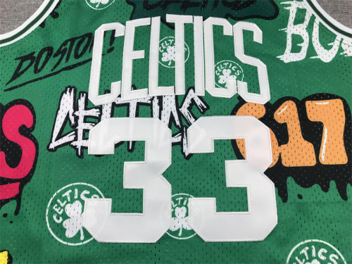 Mitchell&ness 1985-86 Boston Celtics Basketball Shirt 33 LARRY BIRD Graffiti NBA Jersey