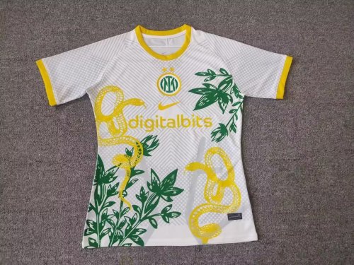 Fan Version 2023-2024 Inter Milan White/Yellow/Green Special Edition Football Shirt Inter Soccer Jersey