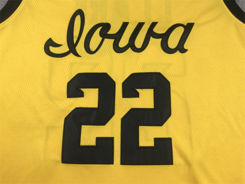 Iowa Hawkeyes 22 CLARK Yellow Basketball Shirt NBA Jersey