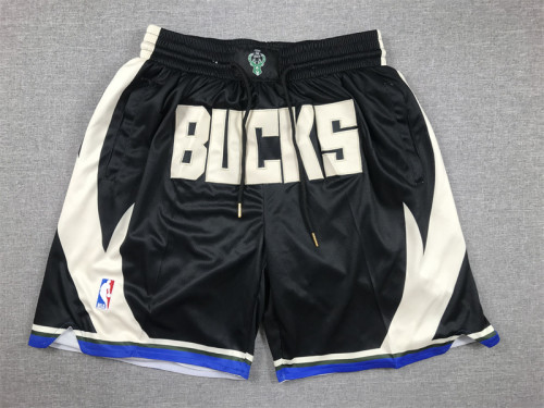 with Pocket Statement Edition Milwaukee Bucks Black NBA Shorts Basketball Shorts