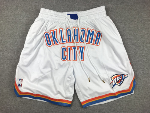 with Pocket Oklahoma City Thunder White NBA Shorts Seattle SuperSonics Basketball Shorts