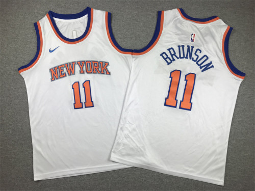 Youth New York Knicks 11 BRUNSON White NBA Shirt Kids Basketball Jersey