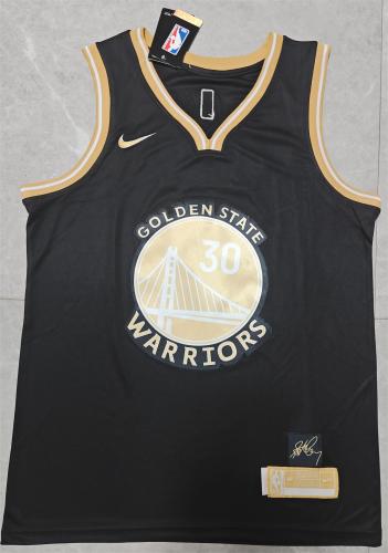 2024 State Warriors 30 CURRY NBA Jersey Black/Gold Basketball Shirt