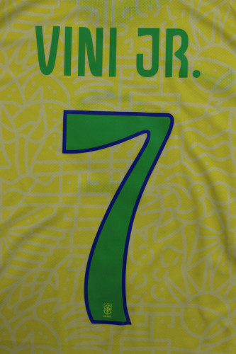 Fan Version 2024 Brazil VINI JR. 7 Home Soccer Jersey Brasil Camisetas de Futbol