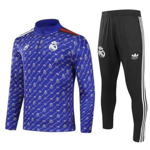 2024 Real Madrid Purple Soccer Training Sweater and Pants