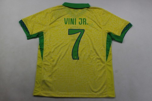 Fan Version 2024 Brazil VINI JR. 7 Home Soccer Jersey Brasil Camisetas de Futbol