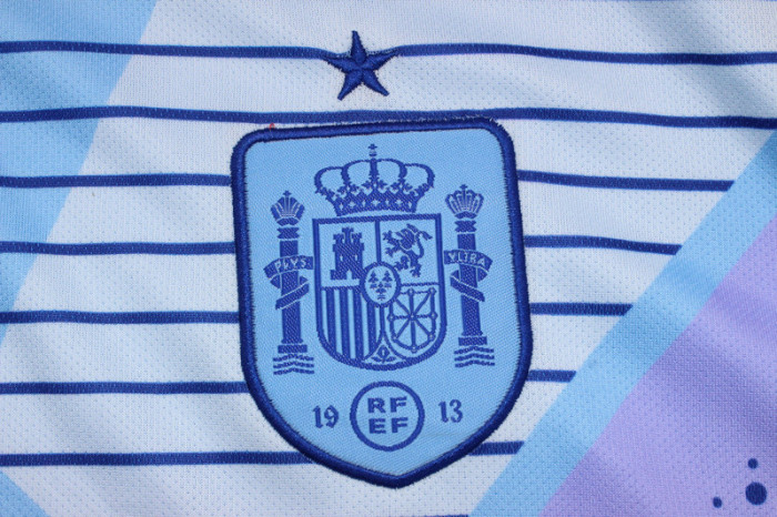 Fan Version Spain 2024 Blue Goalkeeper Soccer Jersey España Camisetas de Futbol