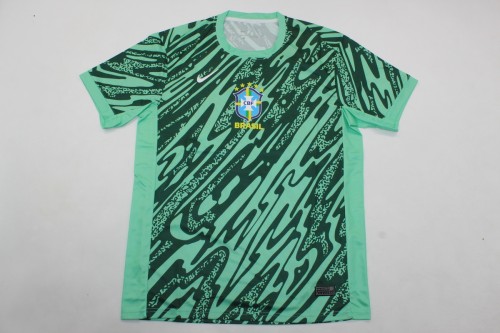 Fan Version 2024 Brazil Green Goalkeeper Soccer Jersey Brasil Camisetas de Futbol