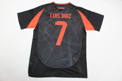 Fan Version Colombia 2024 LUIS DIAZ 7 Away Soccer Jersey Camisetas de Futbol