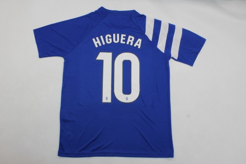 Fan Version 2023-2024 Real Zaragoza HIGUERA 10 Blue Soccer Training Jersey