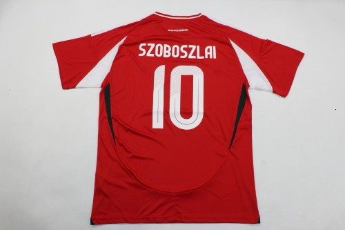 Fan Version Hungary 2024 SZOBOSZLAI 10 Home Soccer Jersey Football Shirt