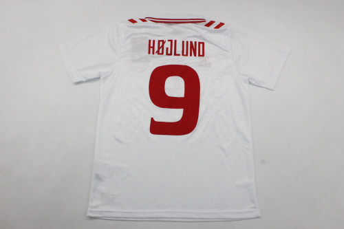 Fan Version Denmark 2024 HOJLUND 9 Away Soccer Jersey Football Shirt