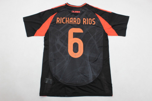 Fan Version Colombia 2024 RICHARD RIOS 6 Away Soccer Jersey Camisetas de Futbol